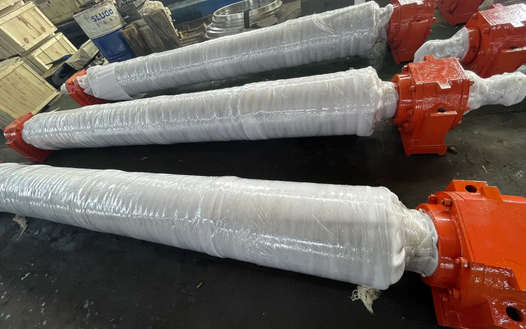Finished steel-mill conveyor rolls